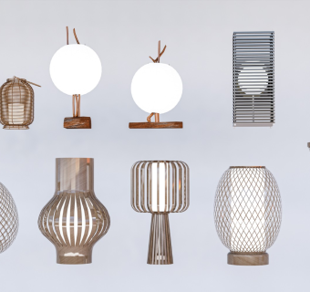 现代台灯 编织台灯 编织灯具 竹艺台灯 竹艺灯具